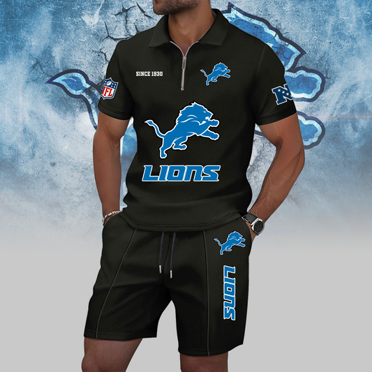 DET x NFL Zip Polo Set DATND TANTD