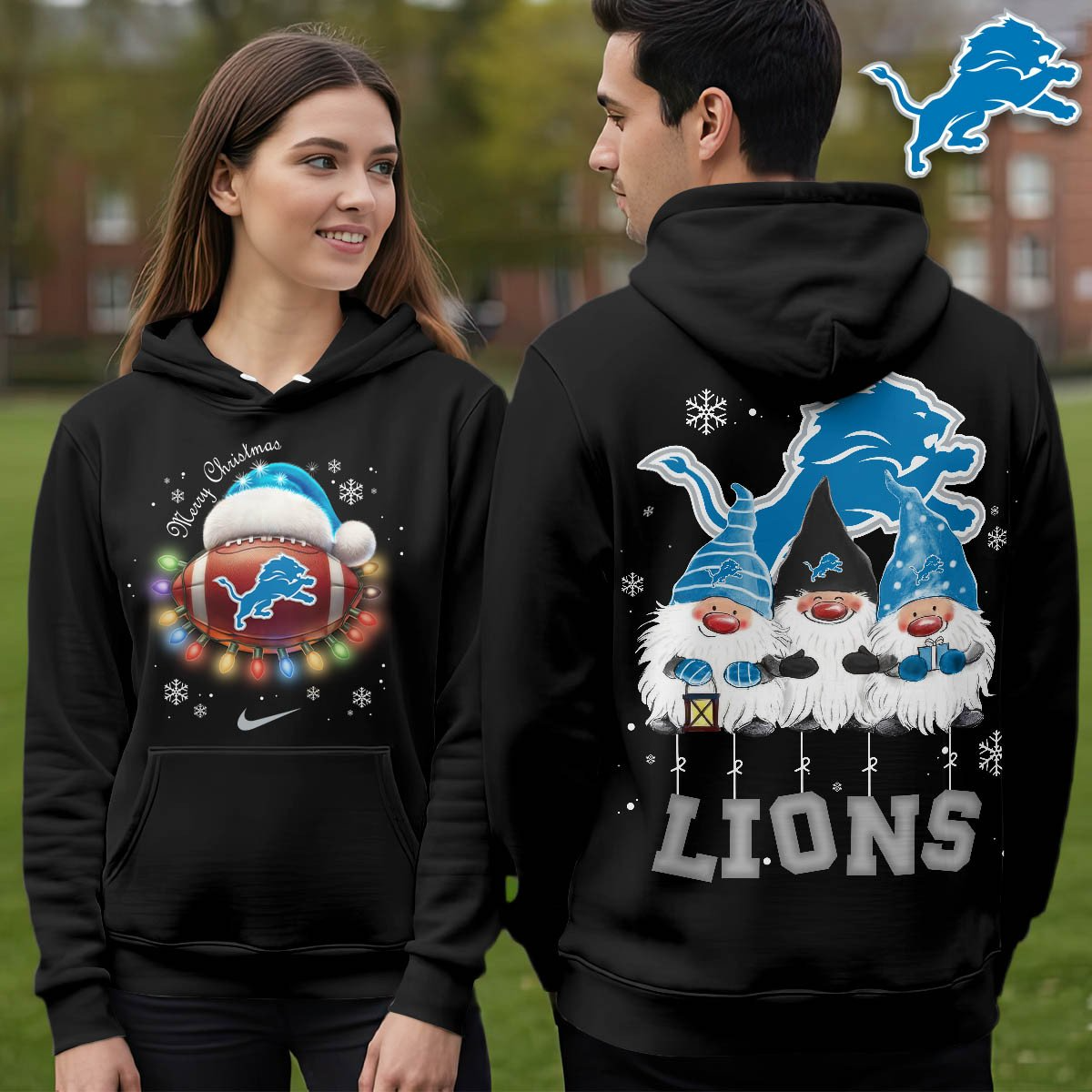 DL Premium NFL Christmas Gnomes Hoodie DDT CTND