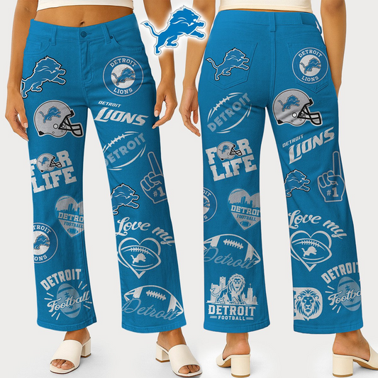 DL Premium NFL High Waisted Casual Wide Leg Pants DDT NTL