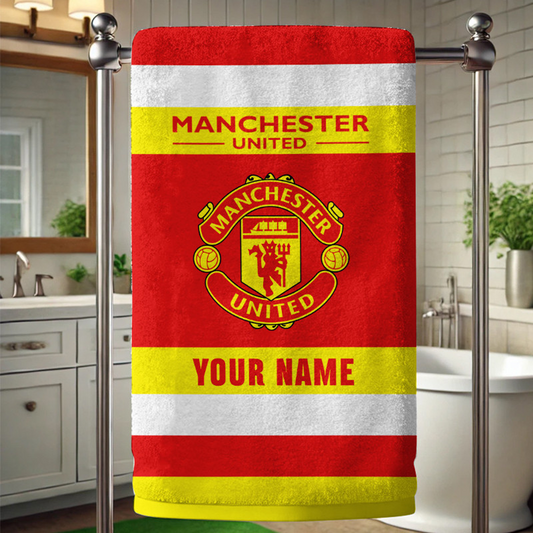 EPL Manchester United Bath Towel Large Size Custom Name Gift For Fan DatND DVT
