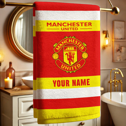 EPL Manchester United Bath Towel Large Size Custom Name Gift For Fan DatND DVT