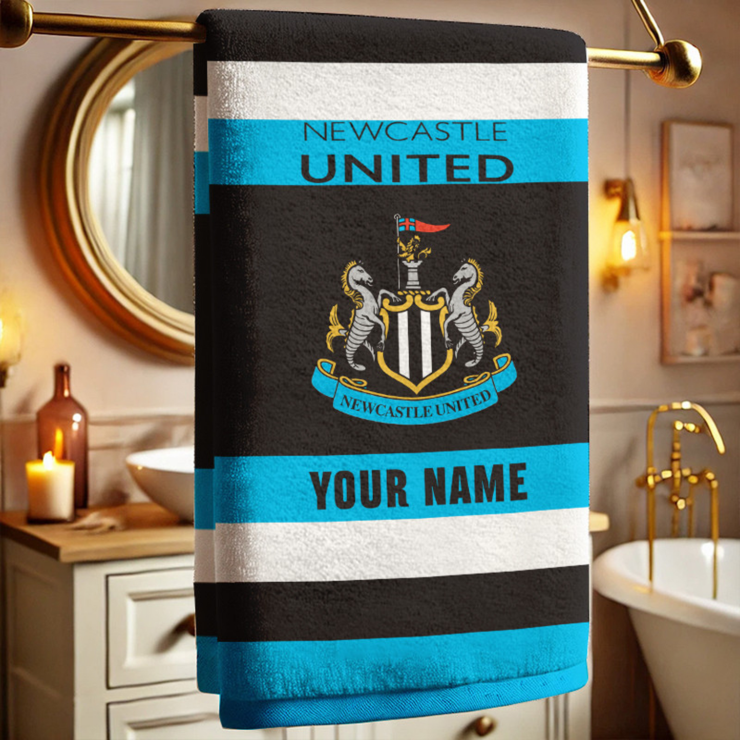 EPL Newcastle United Bath Towel Large Size Custom Name Gift For Fan DatND DVT