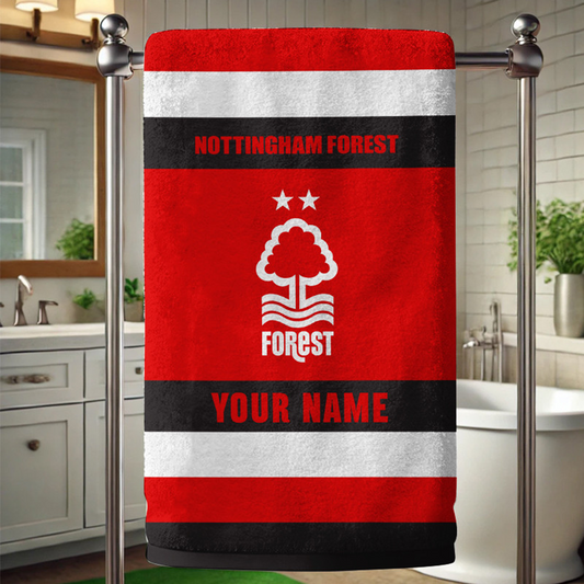 EPL Nottingham Forest Bath Towel Large Size Custom Name Gift For Fan DatND DVT