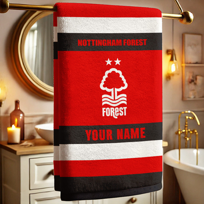 EPL Nottingham Forest Bath Towel Large Size Custom Name Gift For Fan DatND DVT