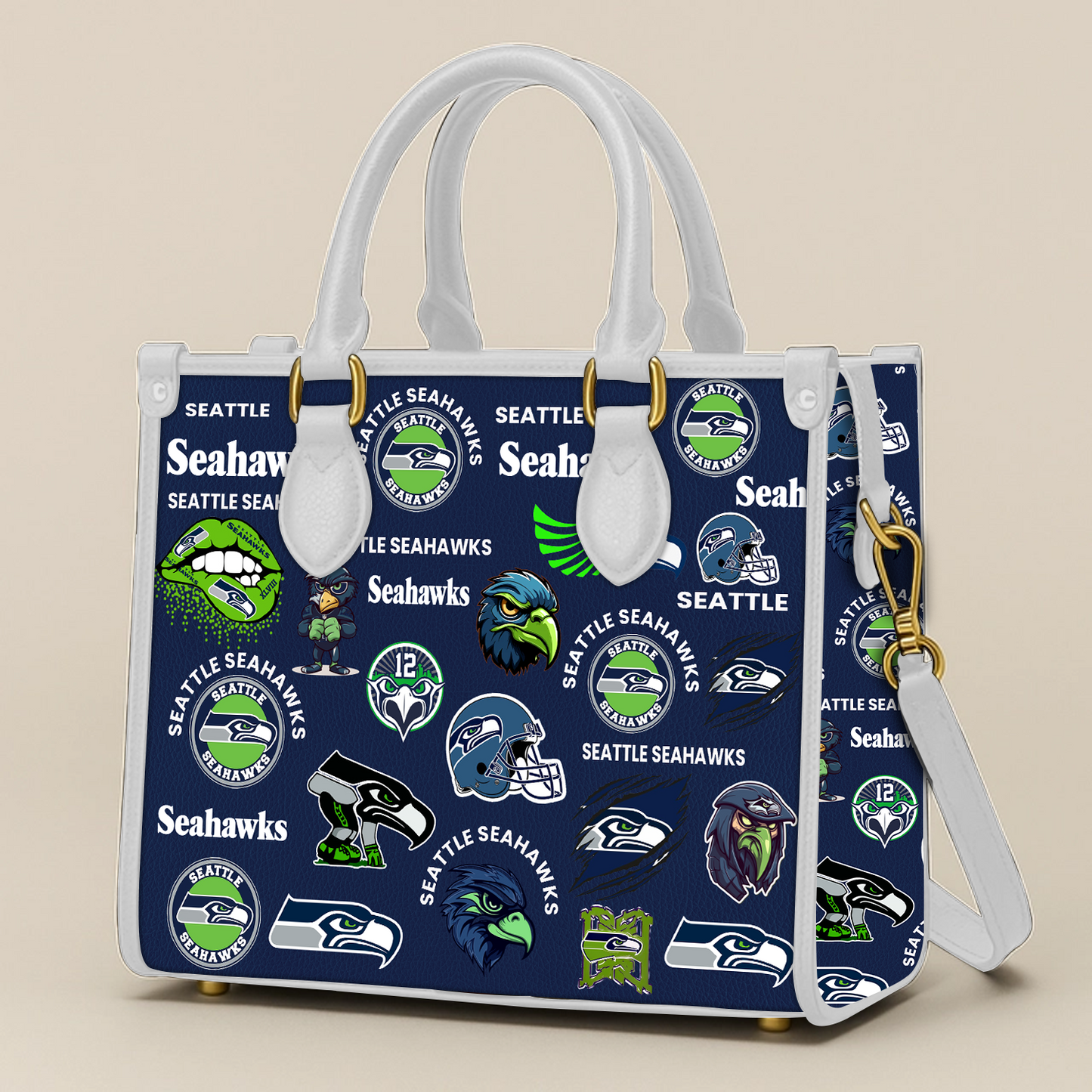 Seattle Seahawks Women Leather Hand Bag V1 DATND TANTD