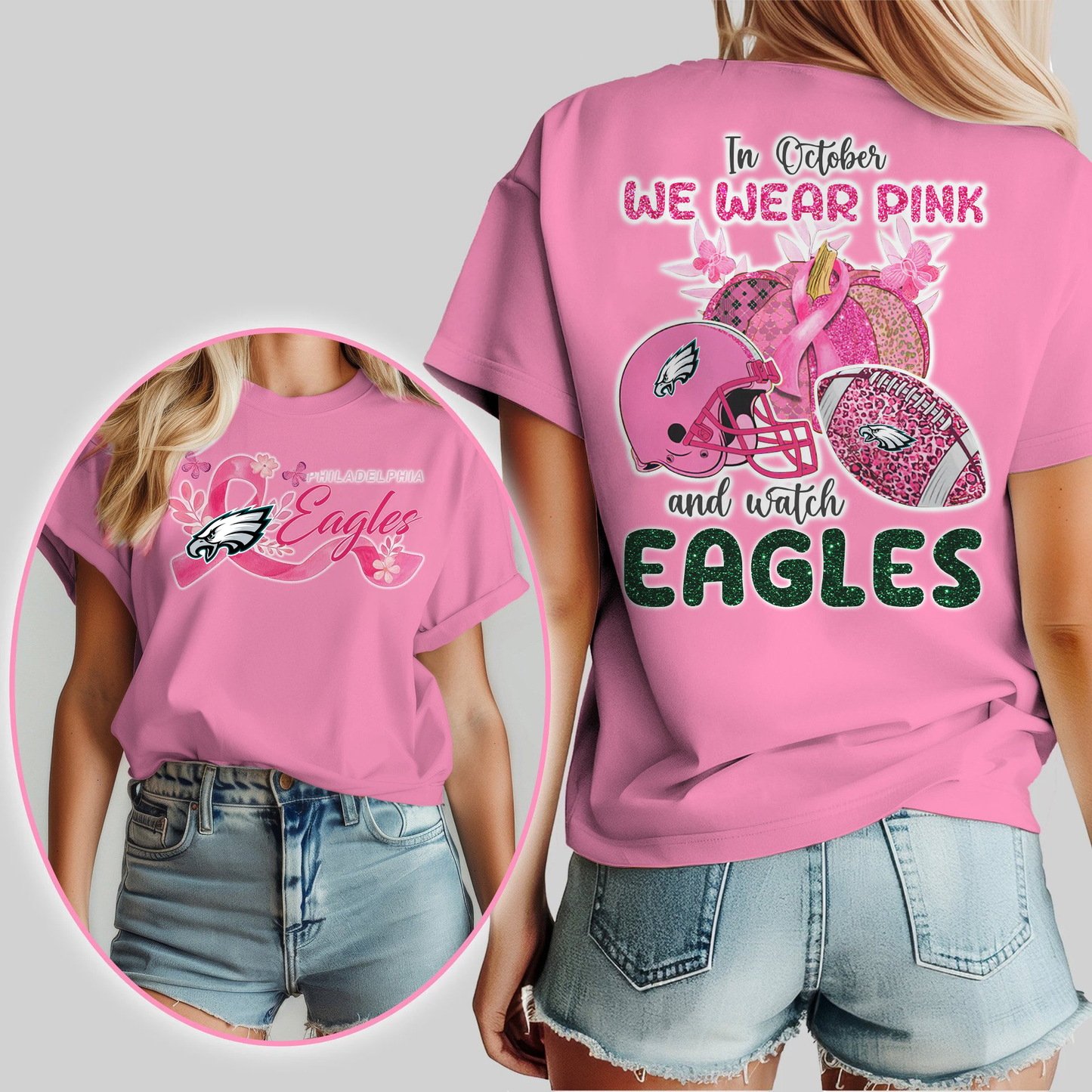 In October We Wear Pink And Watch PE Shirt DDT NTL