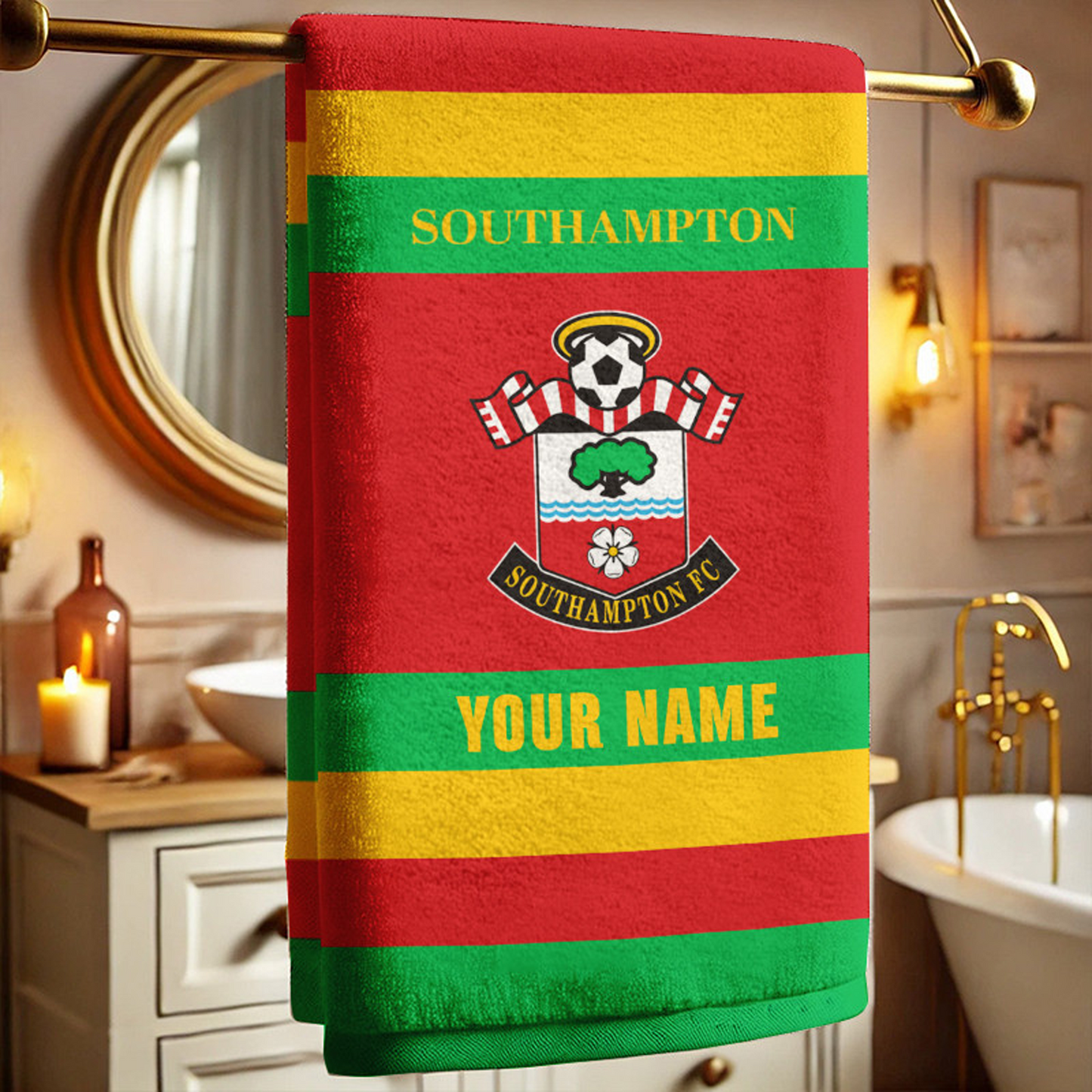 EPL Southampton Bath Towel Large Size Custom Name Gift For Fan DatND DVT