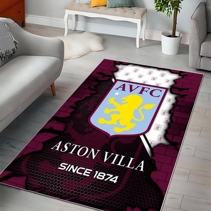 EPL x AVFC Broken Brick Multi Logo Carpet Rug V1 NAK
