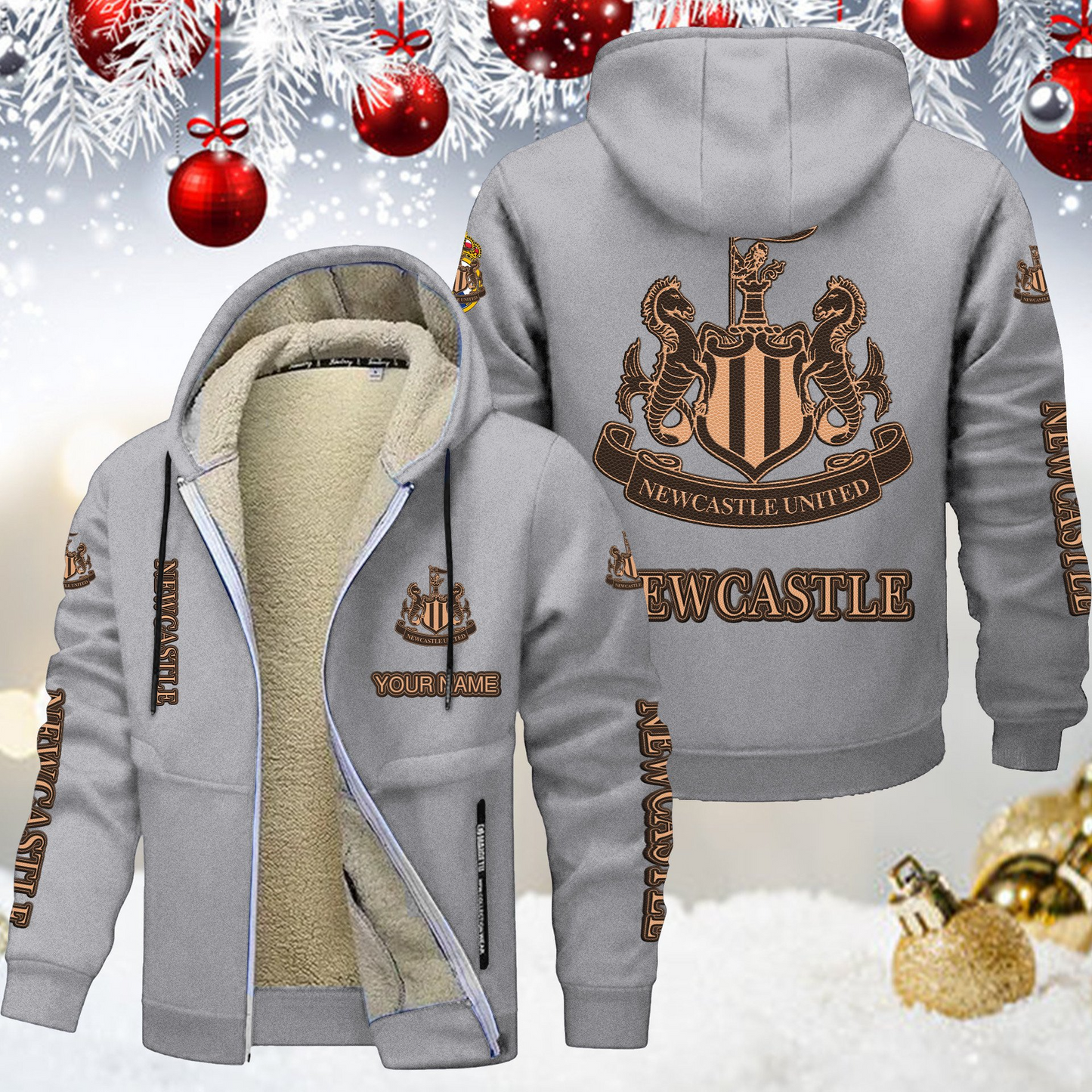 EPL x NUFC Hoodie Zip Velvet Coat V1 NAK