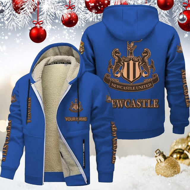 EPL x NUFC Hoodie Zip Velvet Coat V1 NAK