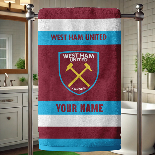 EPL West Ham United Bath Towel Large Size Custom Name Gift For Fan DatND DVT