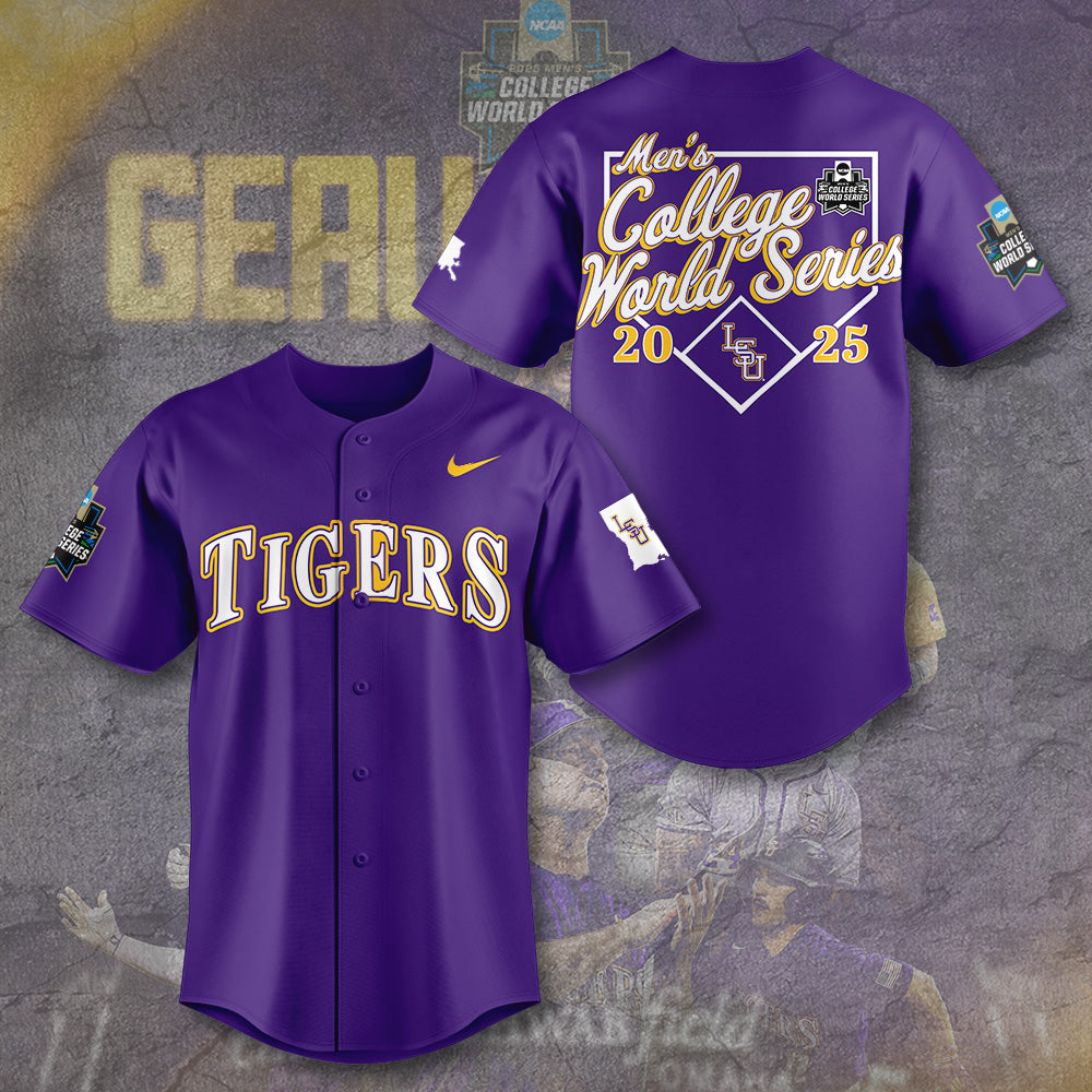 LSU 2025 NCAA Baseball National Champions V2 Baseball Jersey DDT TTV