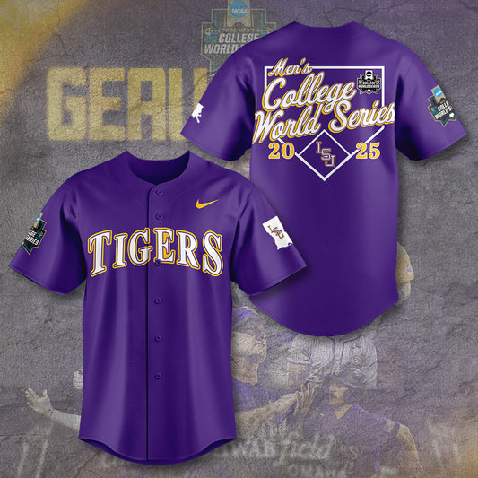 LSU 2025 NCAA Baseball National Champions V2 Baseball Jersey DDT TTV