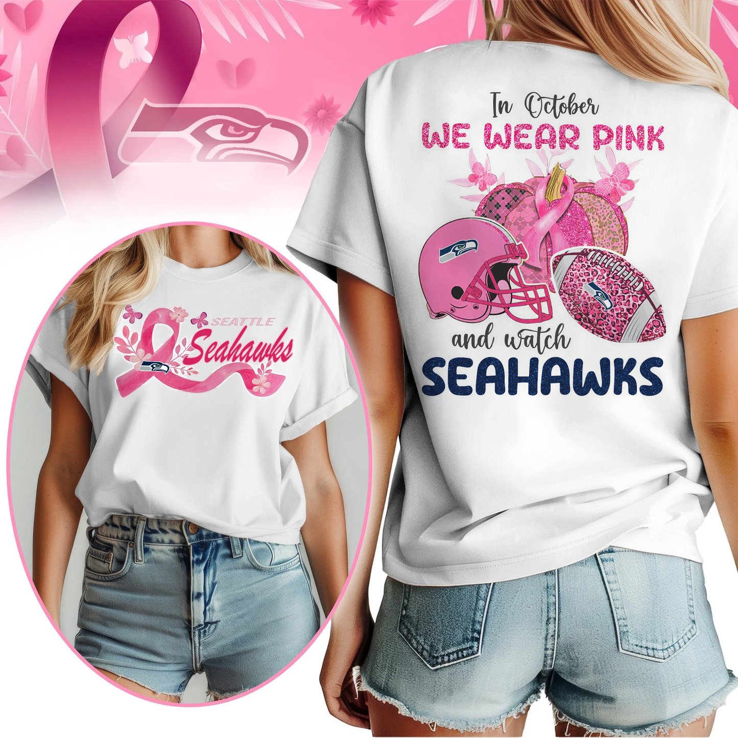In October We Wear Pink And Watch SS Shirt DDT NTL