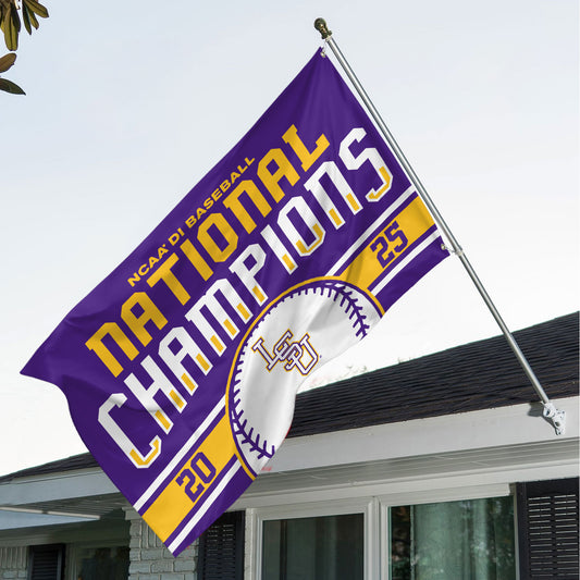 LSU 2025 NCAA Baseball National Champions V3 3D House Flag DDT TTV