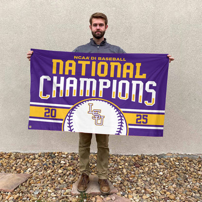 LSU 2025 NCAA Baseball National Champions V3 3D House Flag DDT TTV