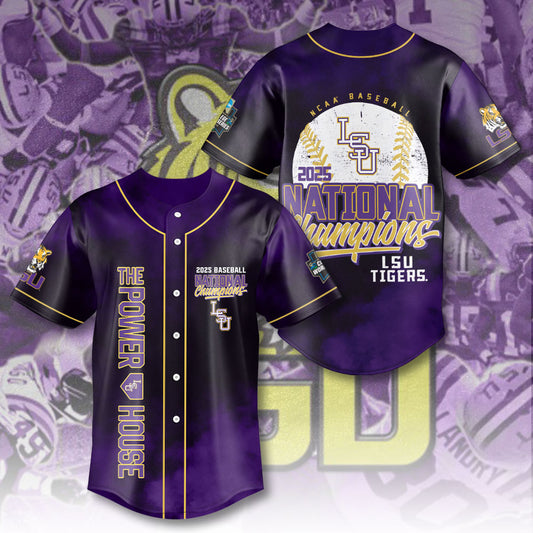 LSU 2025 NCAA Baseball National Champions V3 Baseball Jersey DDT TTV