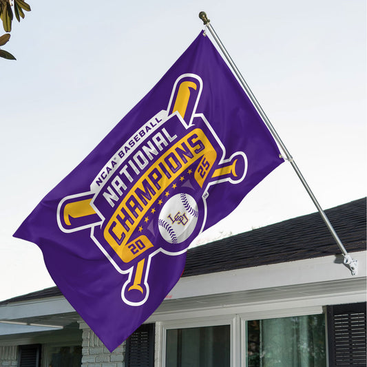 LSU 2025 NCAA Baseball National Champions V4 3D House Flag DDT TTV