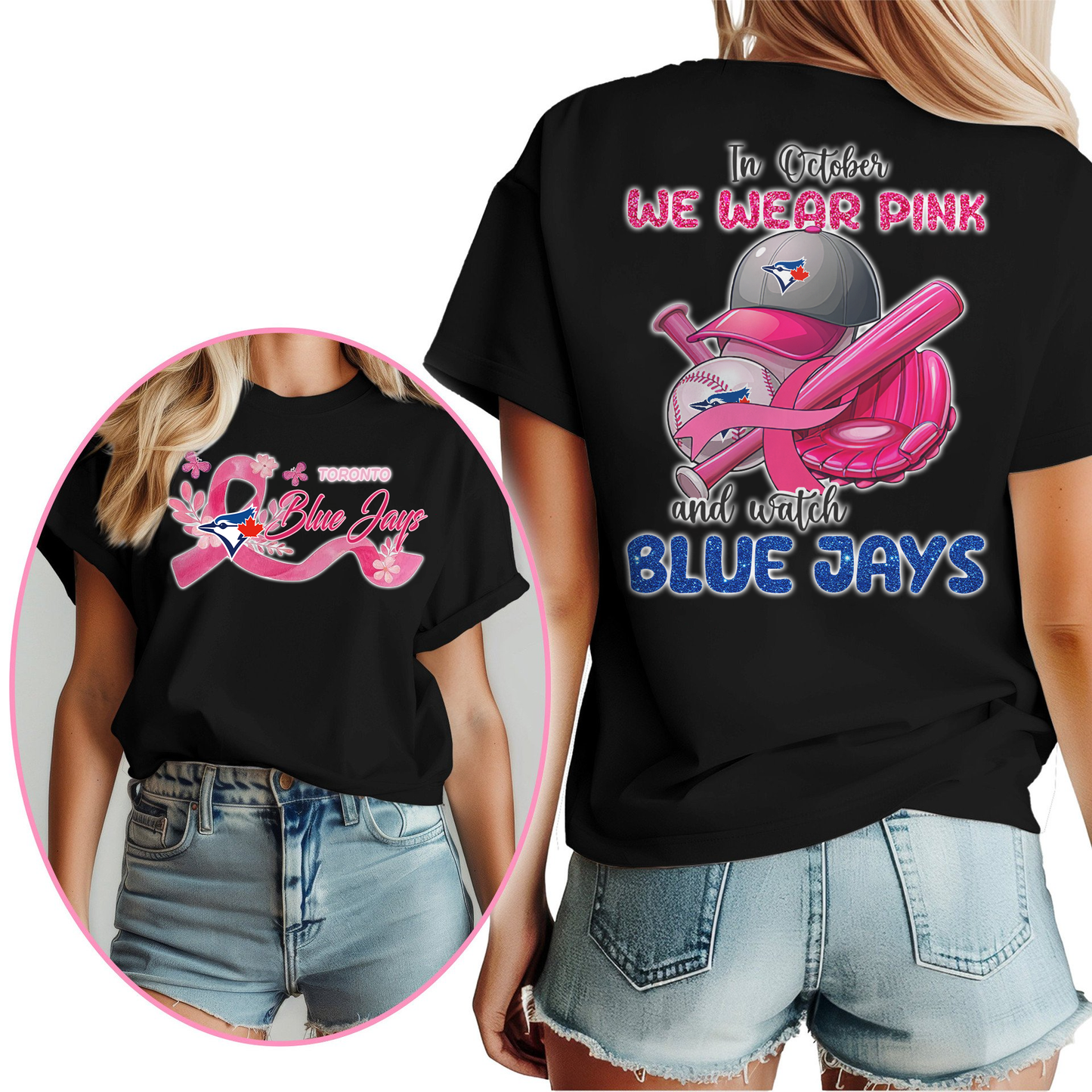 In October We Wear Pink And Watch MLB TBJ Shirt DDT NTL