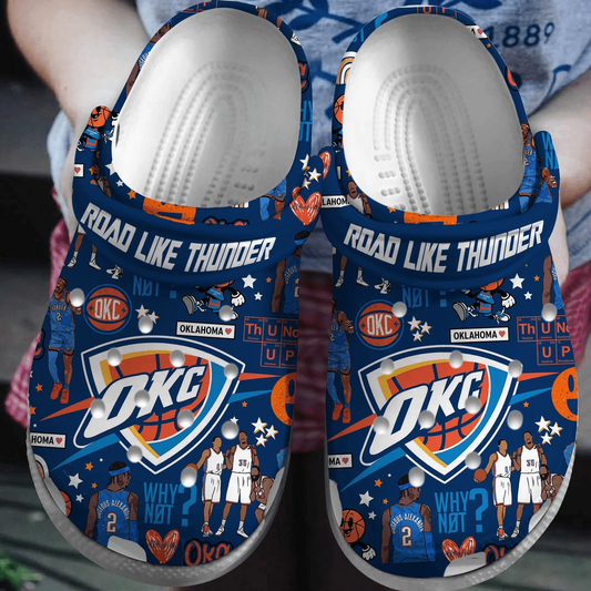 OKC Thunder NBA Sport Crocs Crocband Clogs Shoes DatND