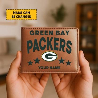 GB Football Leather Man Black Brown Wallet Personalized Any Name DATND TANTD