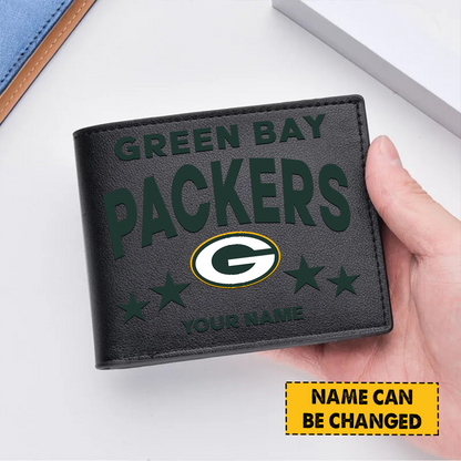 GB Football Leather Man Black Brown Wallet Personalized Any Name DATND TANTD