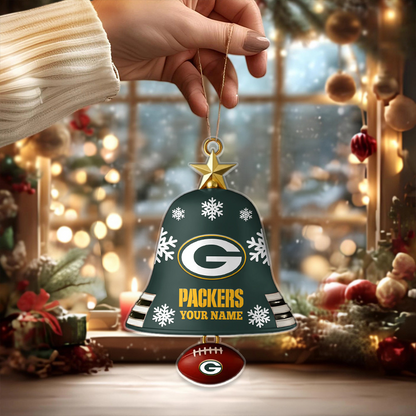 GB X NFL Christmas Bell Ornament Custom Any Name Gifts NAK THUONGNH