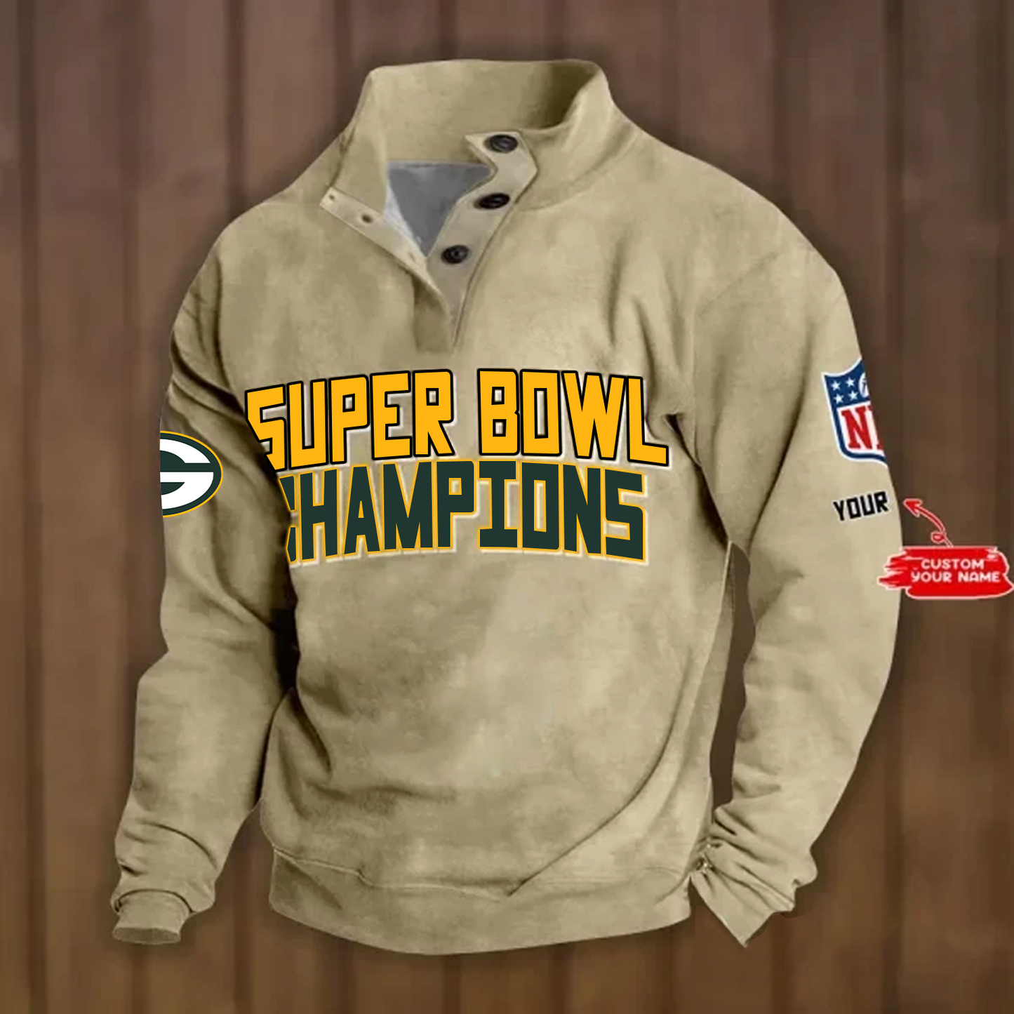GB x NFL Double Breasted Stand Collar Hoodies DATND TANTD