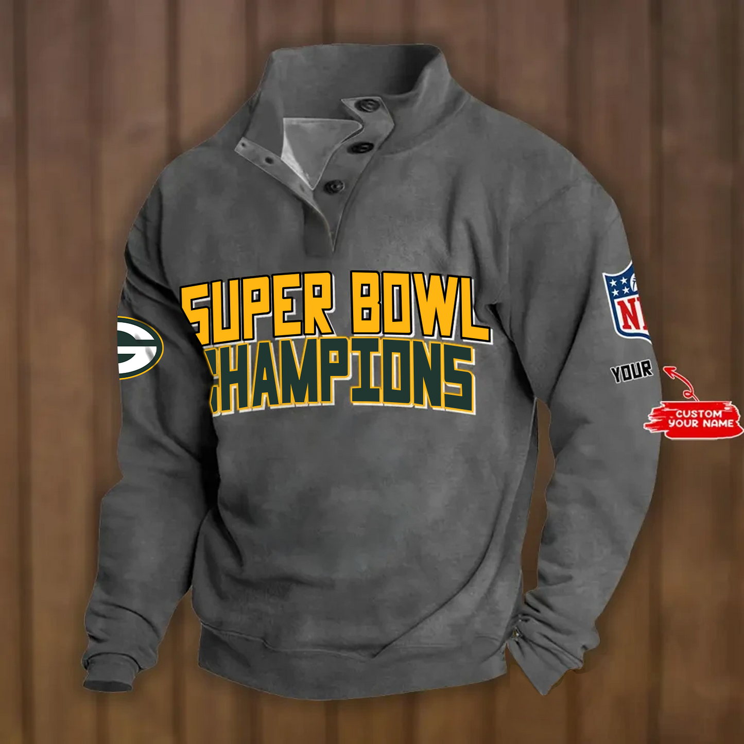 GB x NFL Double Breasted Stand Collar Hoodies DATND TANTD