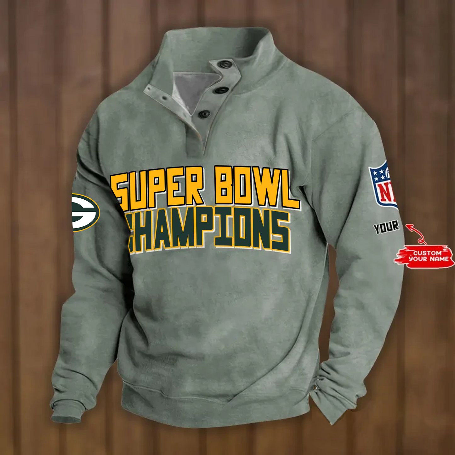 GB x NFL Double Breasted Stand Collar Hoodies DATND TANTD