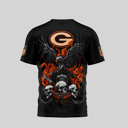 GBP Premium NFL Flaming Eagle Skull T-Shirt DDT CTND