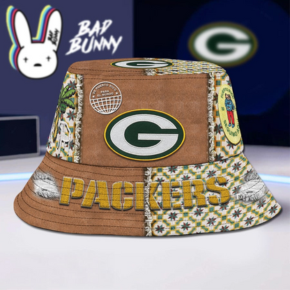 Green Bay Packers Premium NFL Bad Bunny Bucket Hat NAK