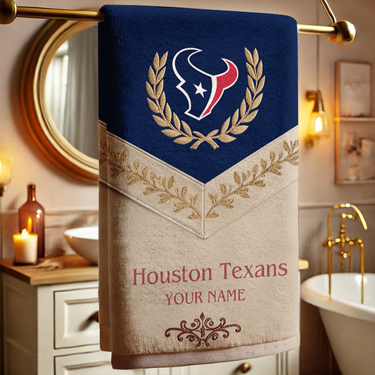 HOU Football New Bath Towel Custom Name DATND TANTD