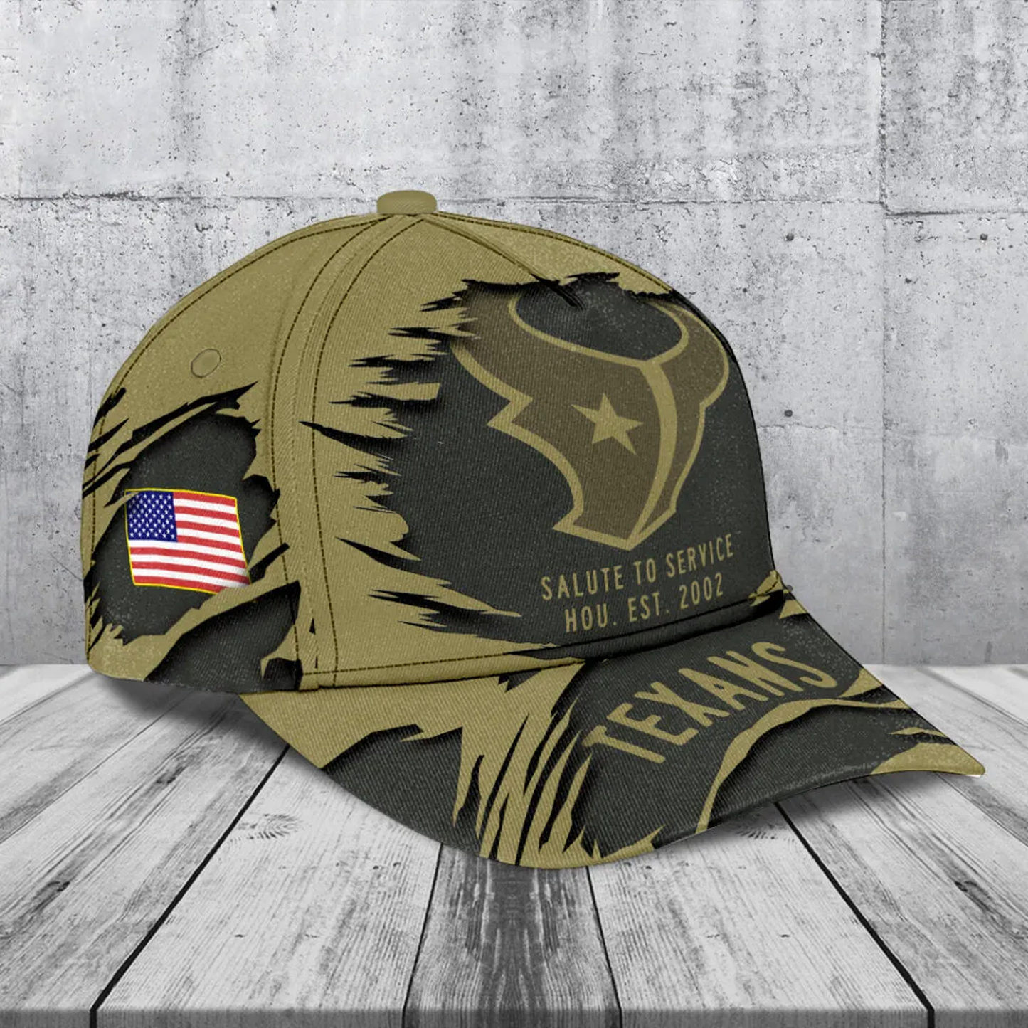 HOU x NFL 2025 Salute to Service Classic Cap DATND TANTD