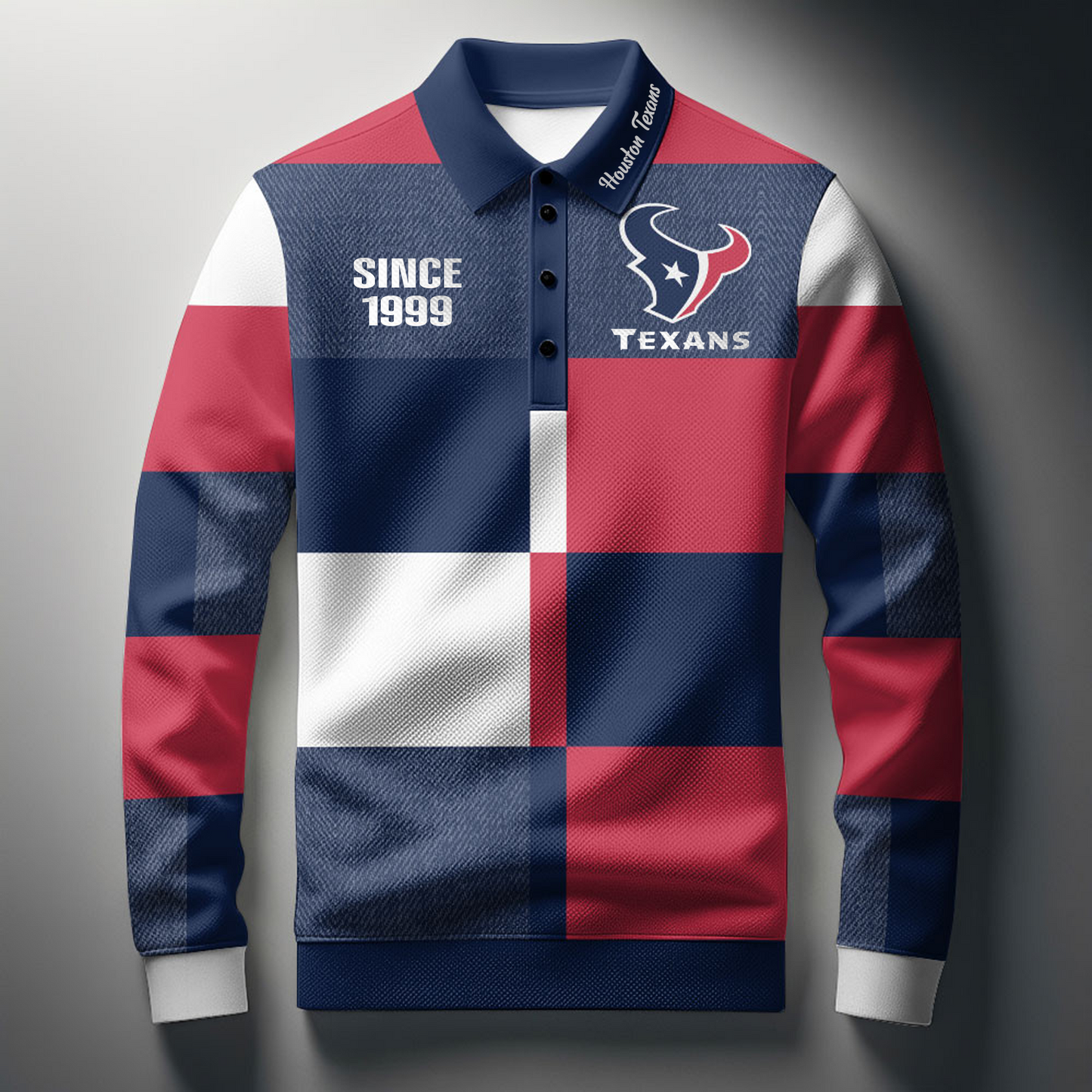 HOU x NFL Men Style Polo Long Sleeves Shirt DatND DVT