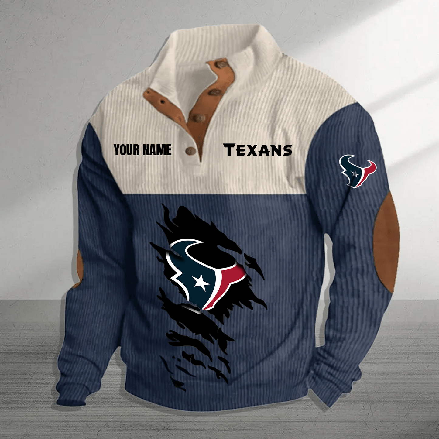 HOU x NFL Premium Personalized Game-Day Pullover DATND TANTD