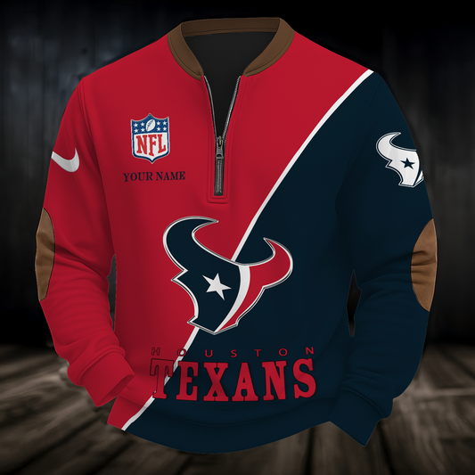 HOU x NFL Premium Personalized Game Day Quarter-Zip DatND ThuongNH