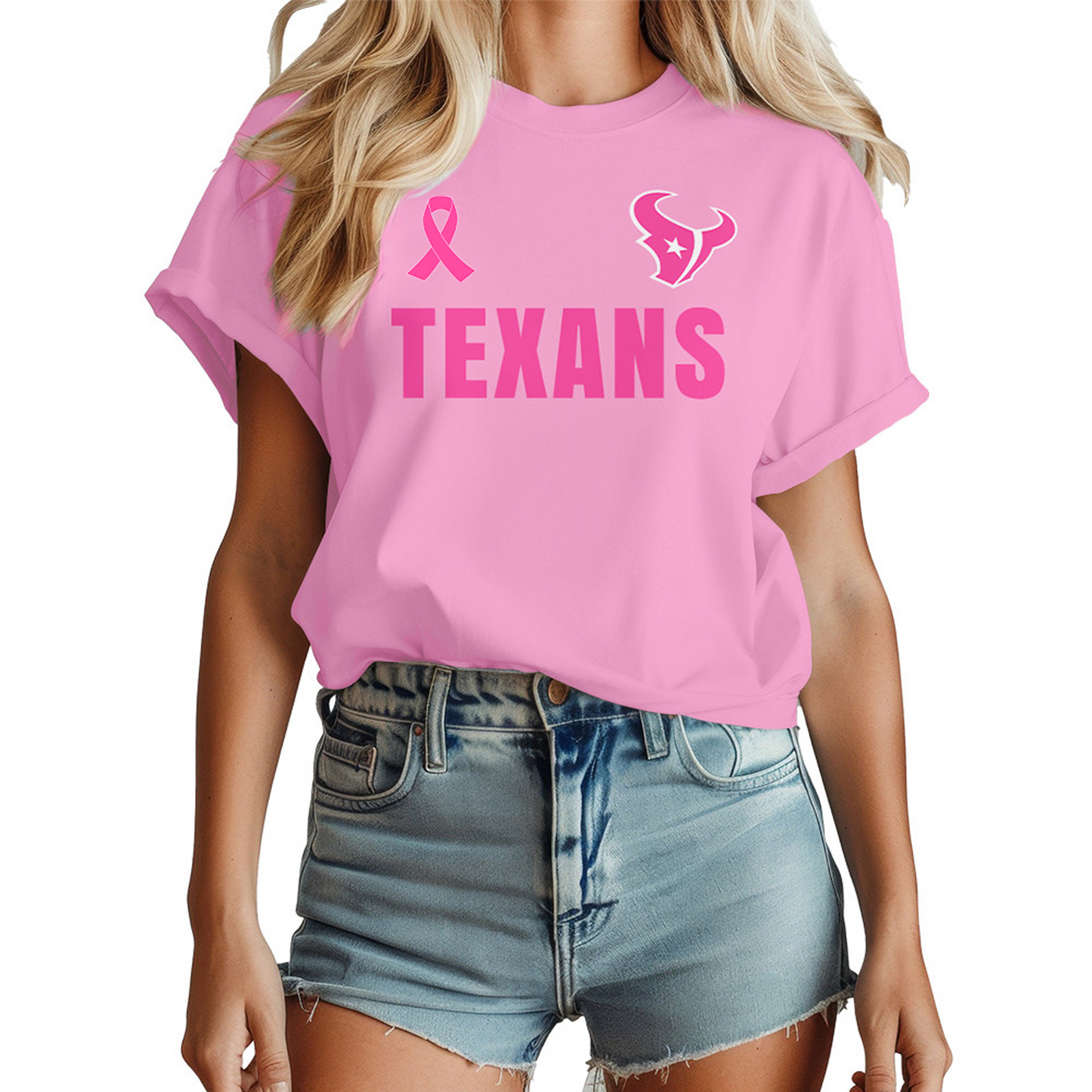 HOU x NFL Tackle Breast Cancer Premium 3D Shirt DATND TANTD