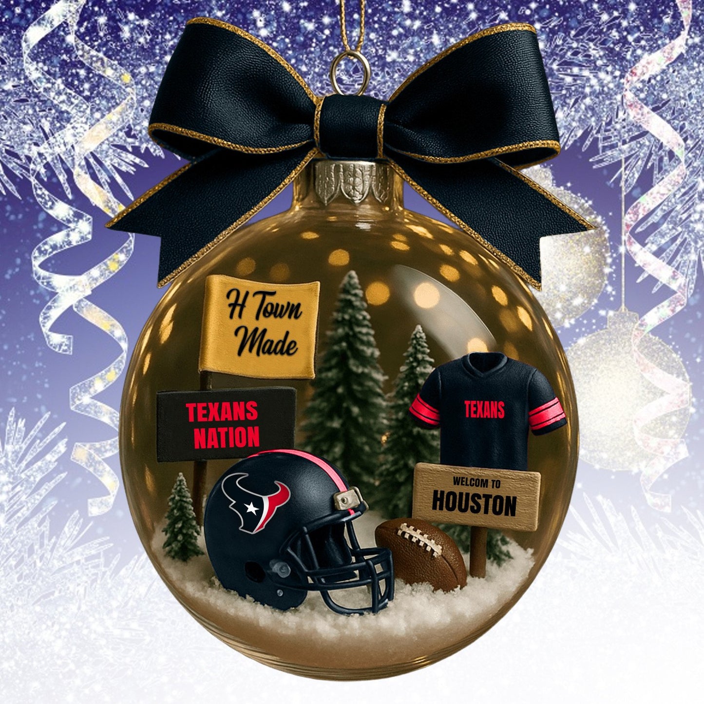HT  NFL Acrylic Ball Ornament - Best Gift For Fans DDT CTND