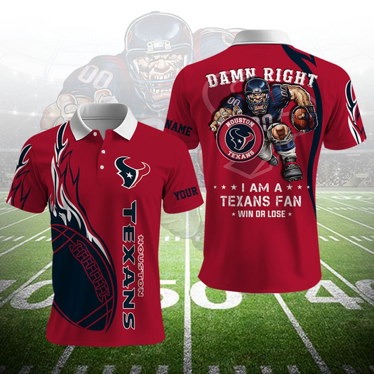 HT NFL Team Mascot Polo Shirt DDT NTL