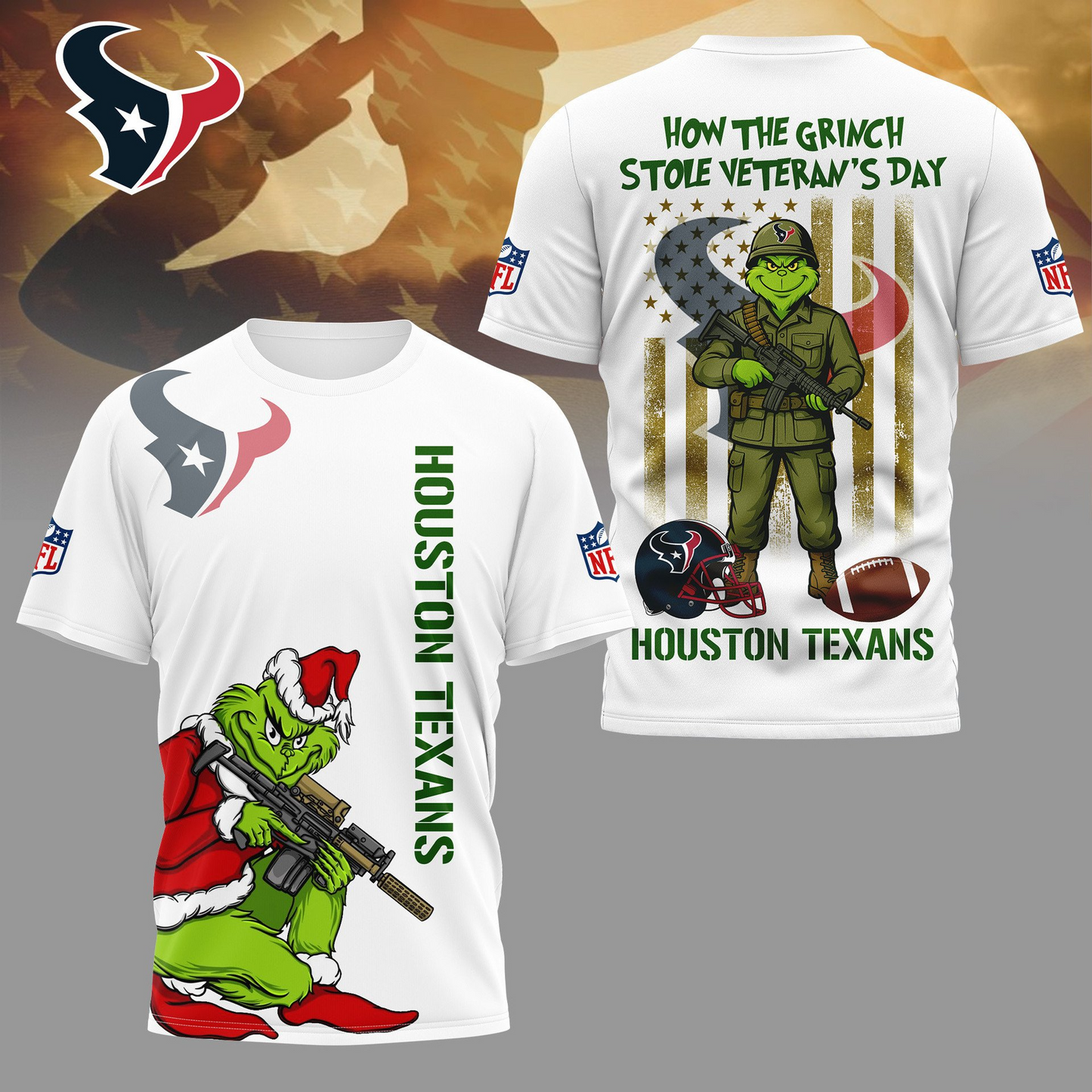 HT Premium NFL The Grinch Salute Veterans DDT CTND