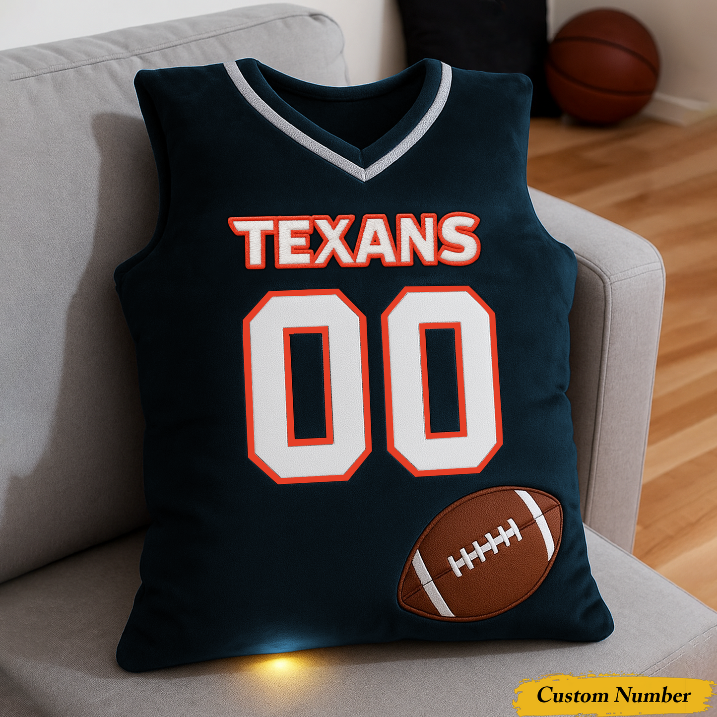 HT x NFL Personalized Graphic 3DPrint Football Jersey Pillow DDT CTND