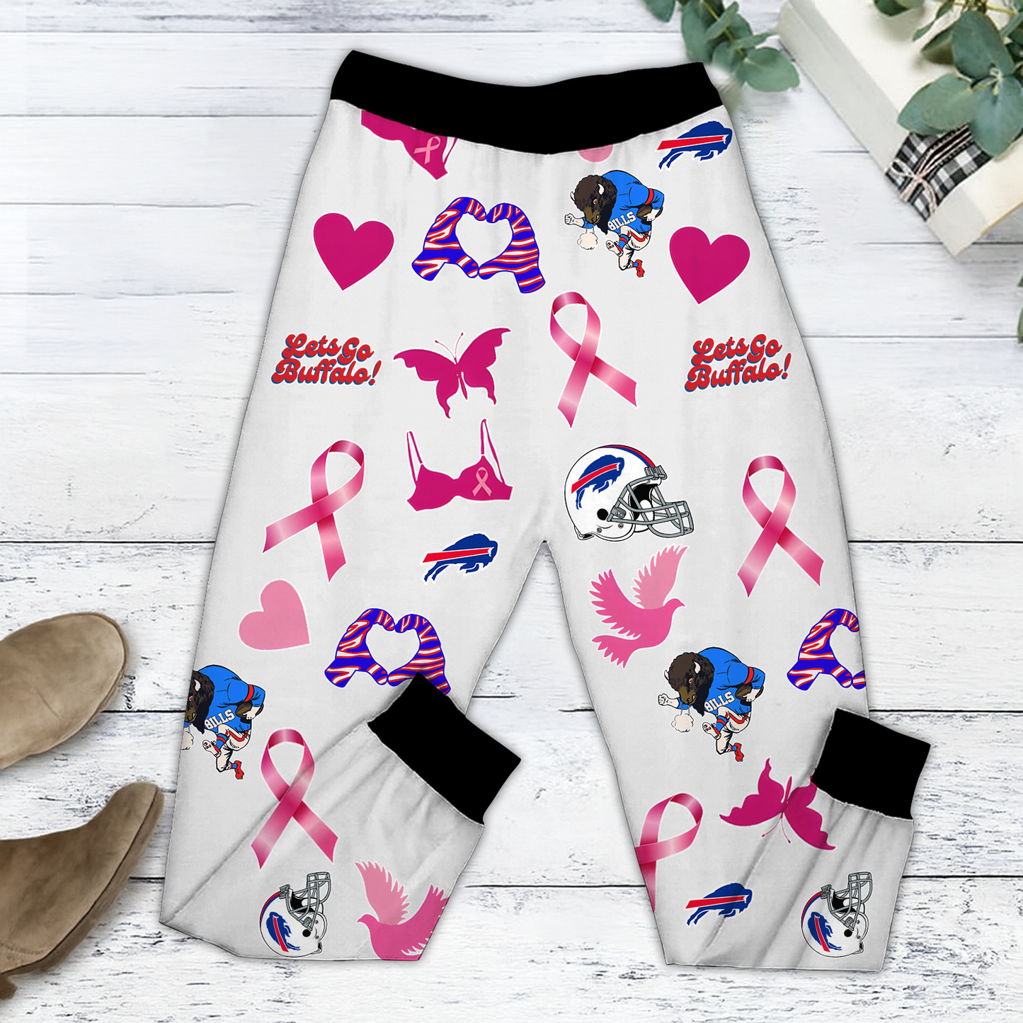 In October We Wear Pink And Watch BUF NFL Pajamas Set DatND DVT
