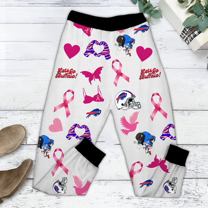 In October We Wear Pink And Watch BUF NFL Pajamas Set DatND DVT