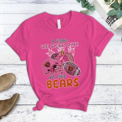 In October We Wear Pink And Watch CHI NFL Pajamas Set DatND DVT