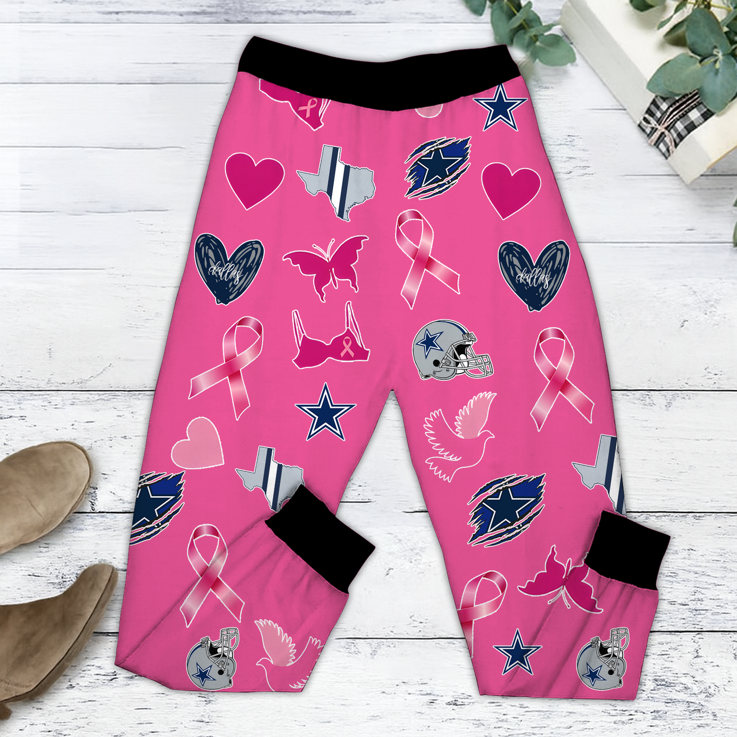 In October We Wear Pink And Watch DAL NFL Pajamas Set DatND DVT