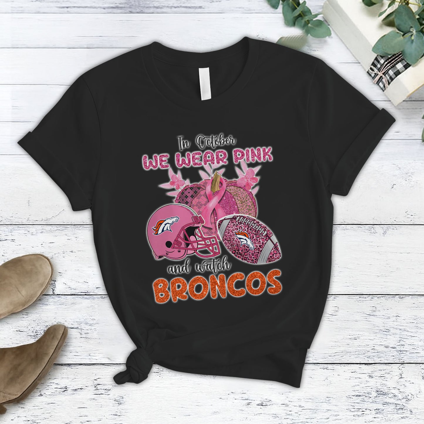 In October We Wear Pink And Watch DEN NFL Pajamas Set DatND DVT