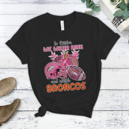 In October We Wear Pink And Watch DEN NFL Pajamas Set DatND DVT