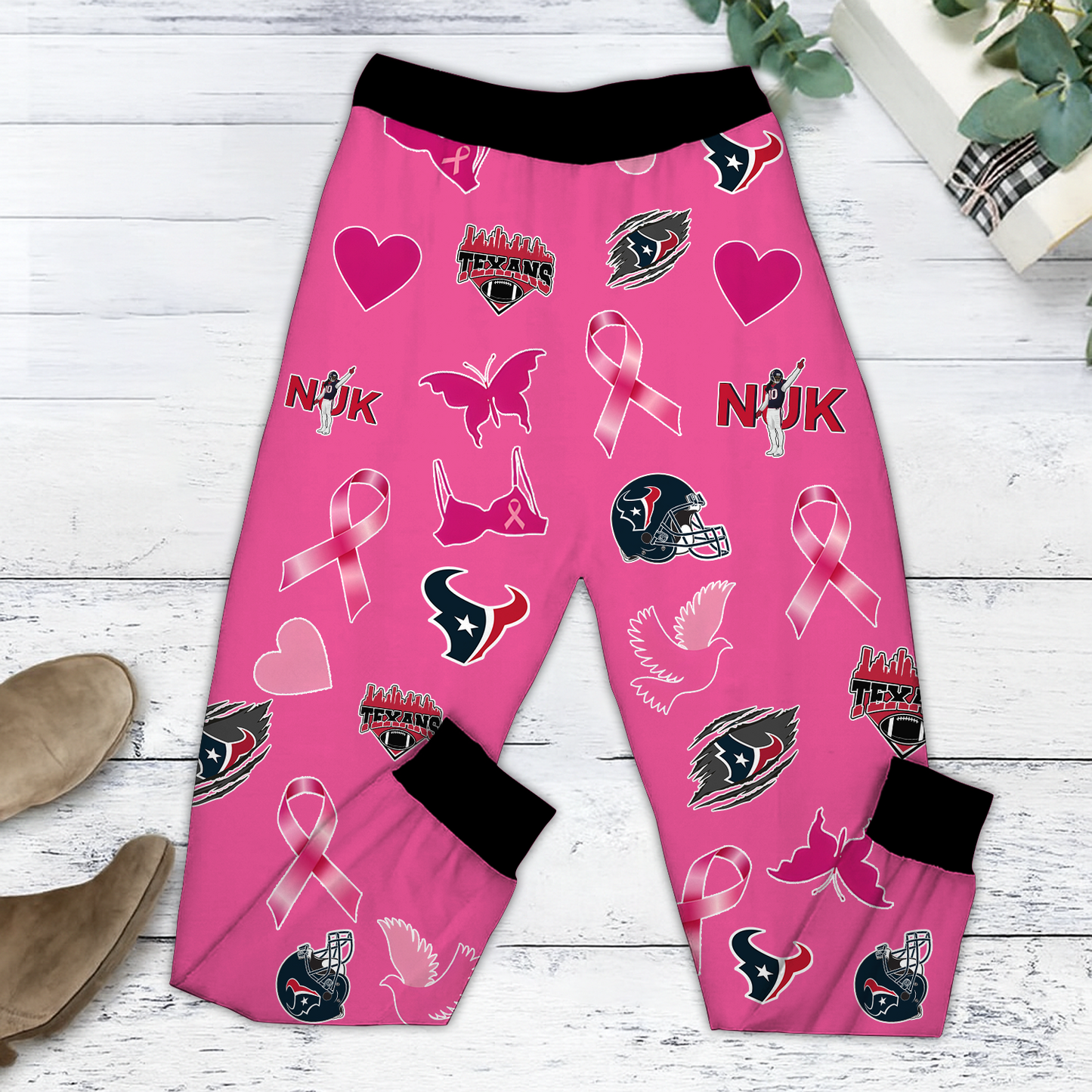 In October We Wear Pink And Watch HOU NFL Pajamas Set DatND DVT