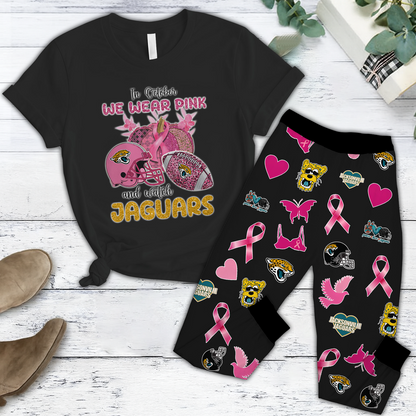 In October We Wear Pink And Watch JAC NFL Pajamas Set DatND DVT